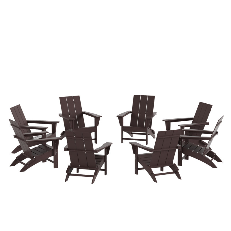 Ensemble de chaises Adirondack pliables Joubert, Brun foncé