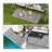 Reversible Outdoor Rug, Waterproof Plastic Straw Floor Mat, Portable RV Camping Carpet with Carry Bag, Large Floor Mat for Backyard, Deck, Picnic, Beach, Black & White Chain-1423395422