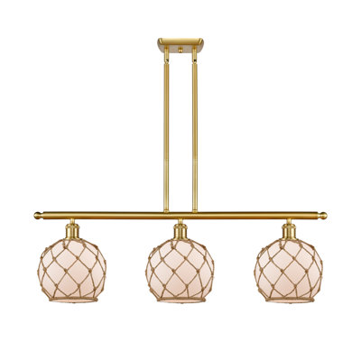 Luminaire suspendu linéaire à 3 lumières pour îlot de cuisine Hildebrandt Farmhouse