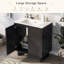 Ensemble de meuble-lavabo noir 30 po avec lavabo, pieds en bois massif et portes à fermeture en douceur