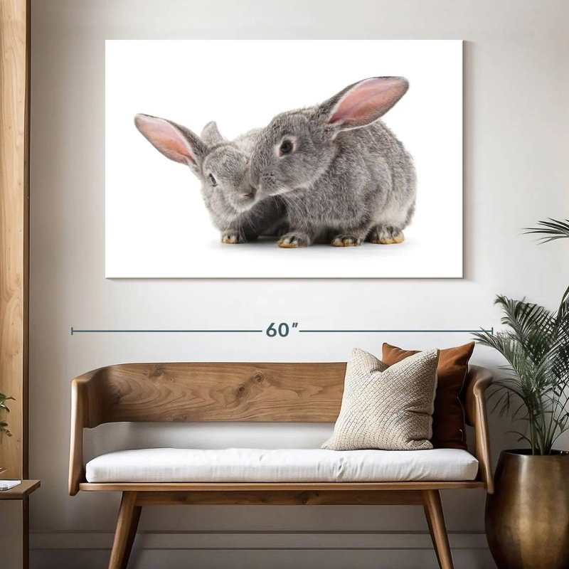 Two Baby Bunnies, 34" H x 51" W