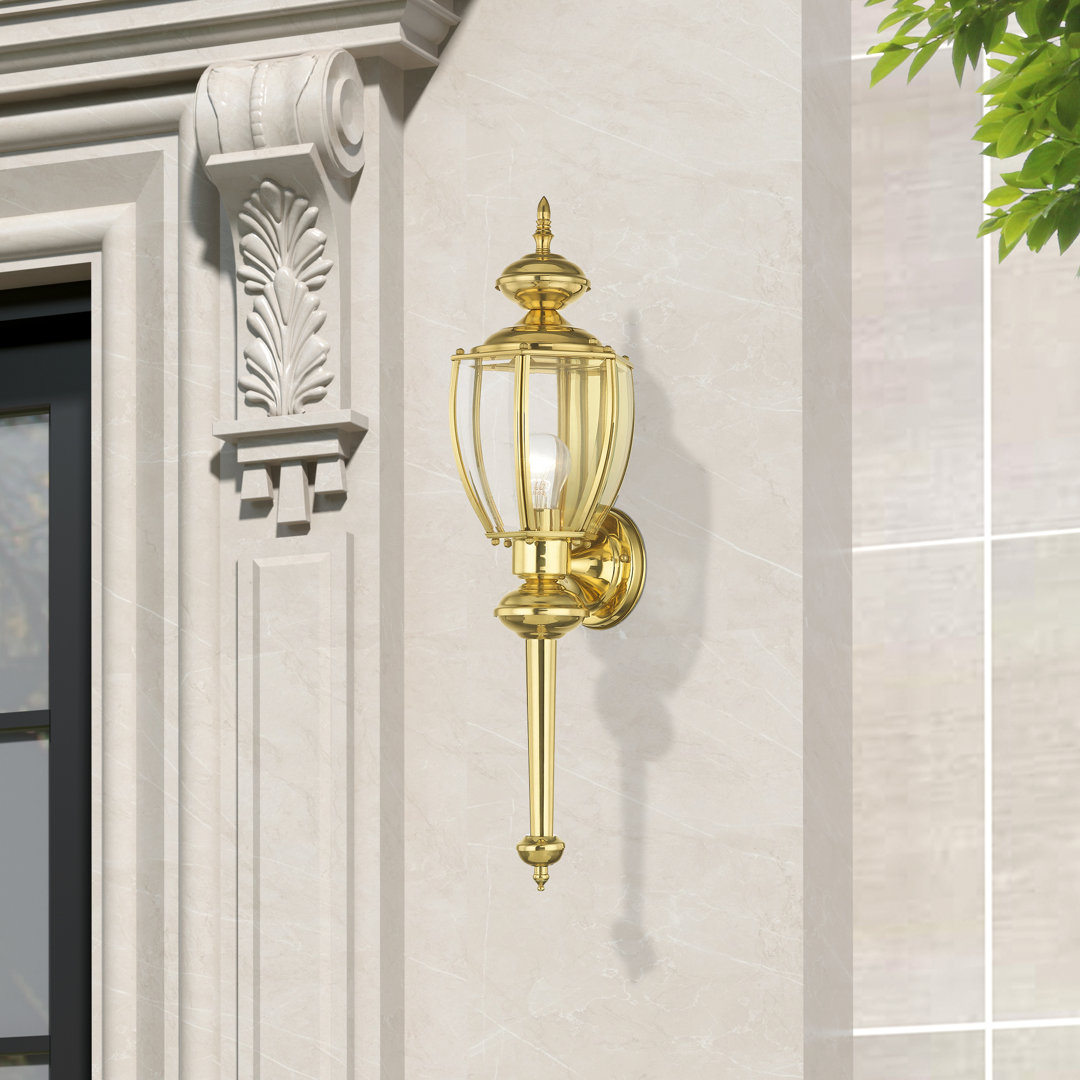 Amberdawn 25.25" H Beveled Glass Outdoor Wall Lantern Lark Manor™ Fixture 