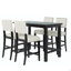 Ensemble de salle à manger 5 pièces à hauteur de comptoir, table élégante classique et 4 chaises-116807588