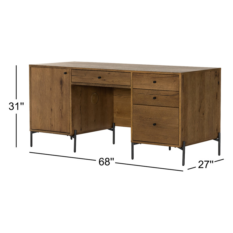 Eaton Executive Desk, Amber Resin Oak