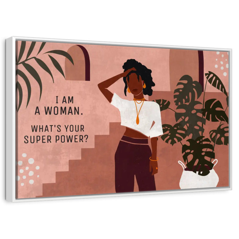 I Am A Woman II, Cadre flottant blanc, 37 po x 25 po