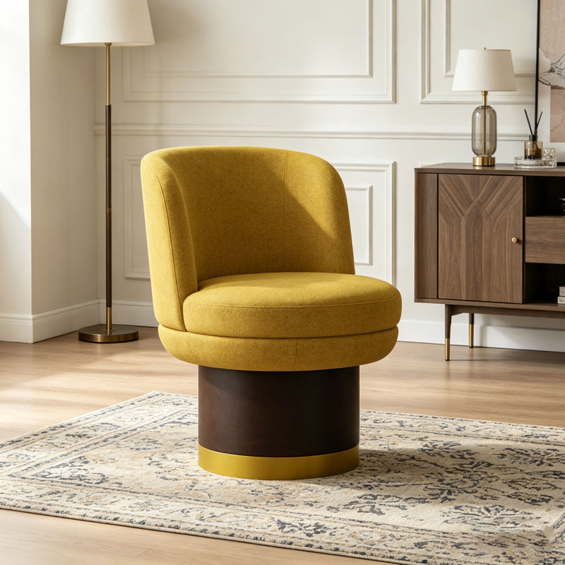 Fauteuil d'appoint pivotant à 360 °, Jaune