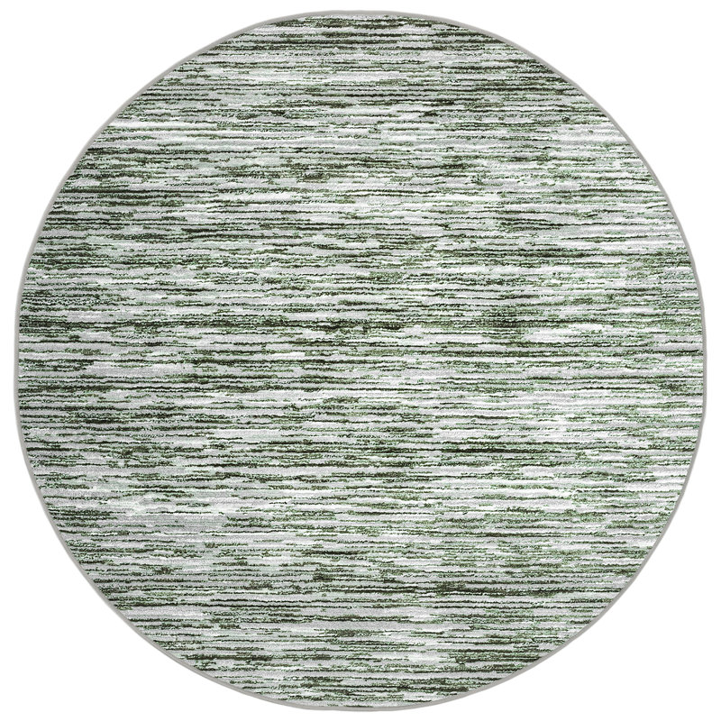 Tapis vert strié Davide 1228, Rond 7 pi 10 po