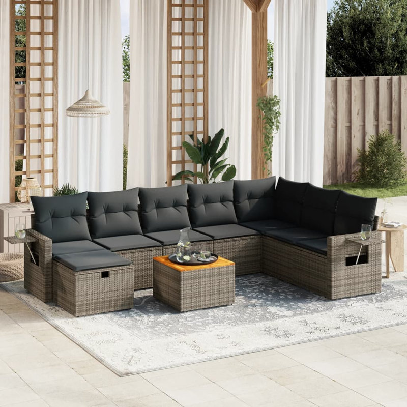 Ensemble de canapé de jardin Vidaxl gris
