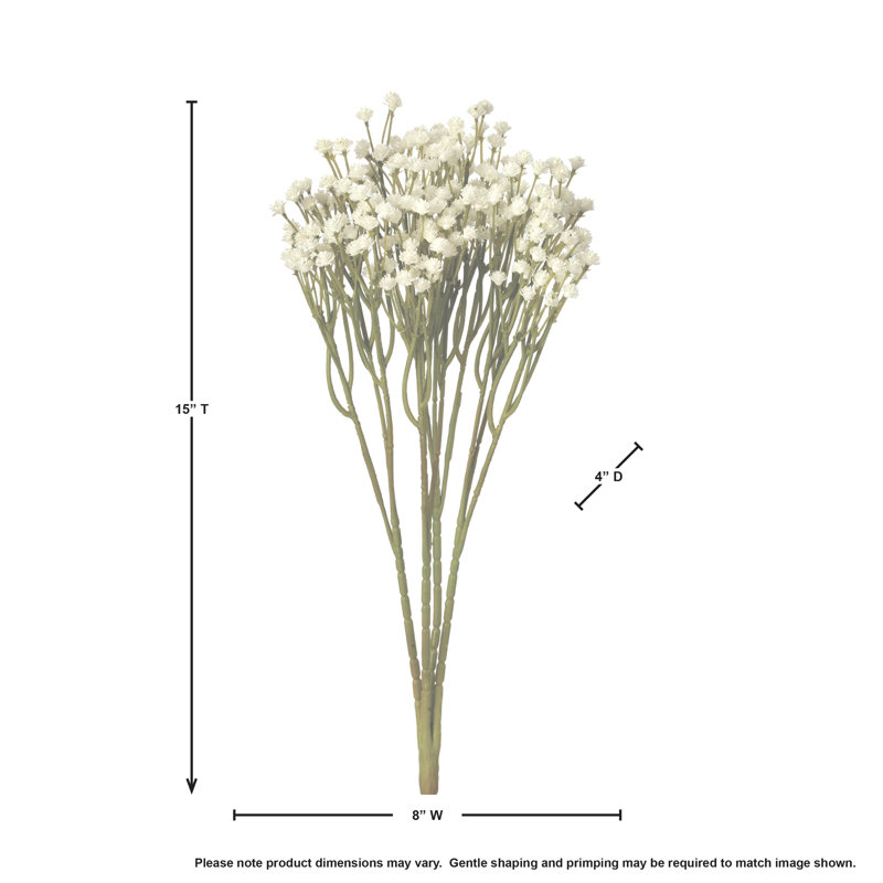 Buisson en plastique 15 po Gypsophila, Blanc