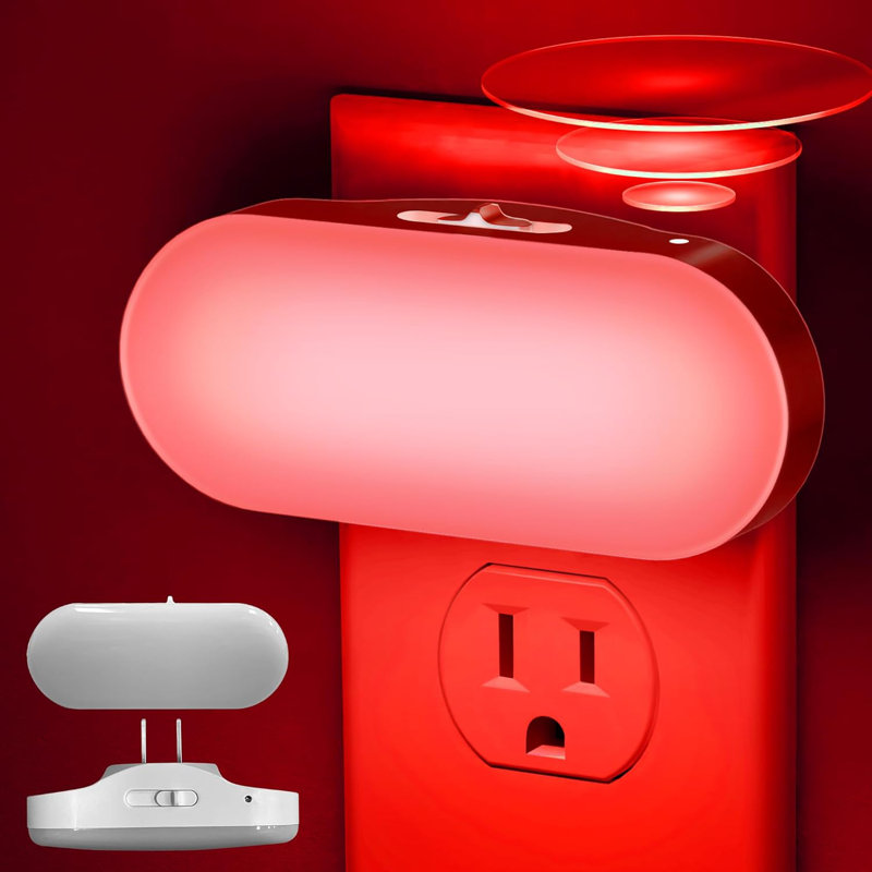 Diamond Pattern Lens Plug-In Night Light With Light Sensor, 2700K, 3-Level Dimmer, Memory