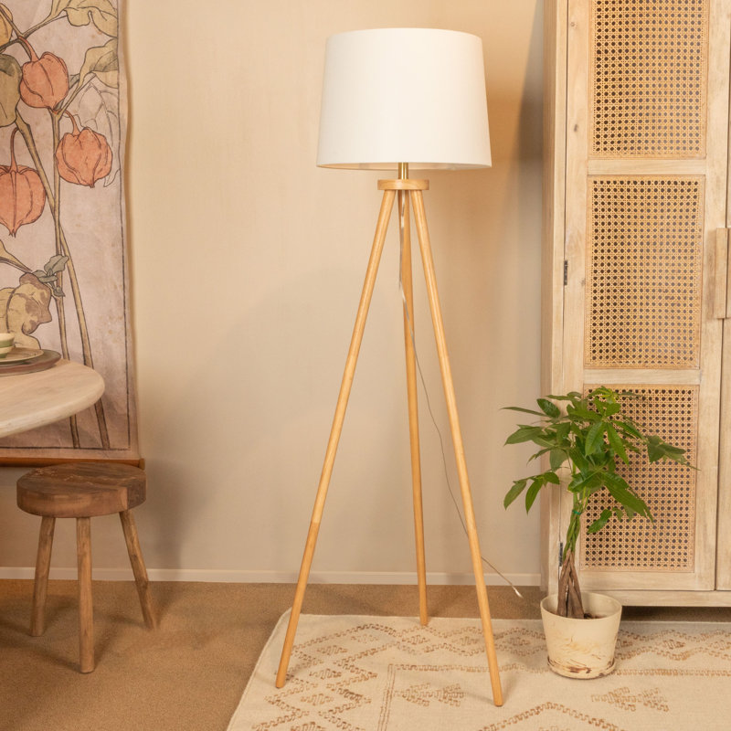 Lampe trépied 63 "Jaycon, Naturel