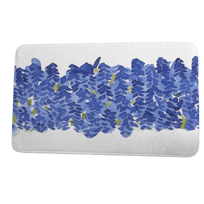 Tapis pour salle de bain Louque, H 18 po x L 30 po, Bleu