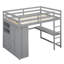 Lit mezzanine en bois avec garde-robe intégré-1184911748