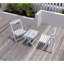 Ensemble de bistro pliable White Hips (table et chaises), 2 chaises blanches rectangulaires pour profiter pleinement de l'extérieur.