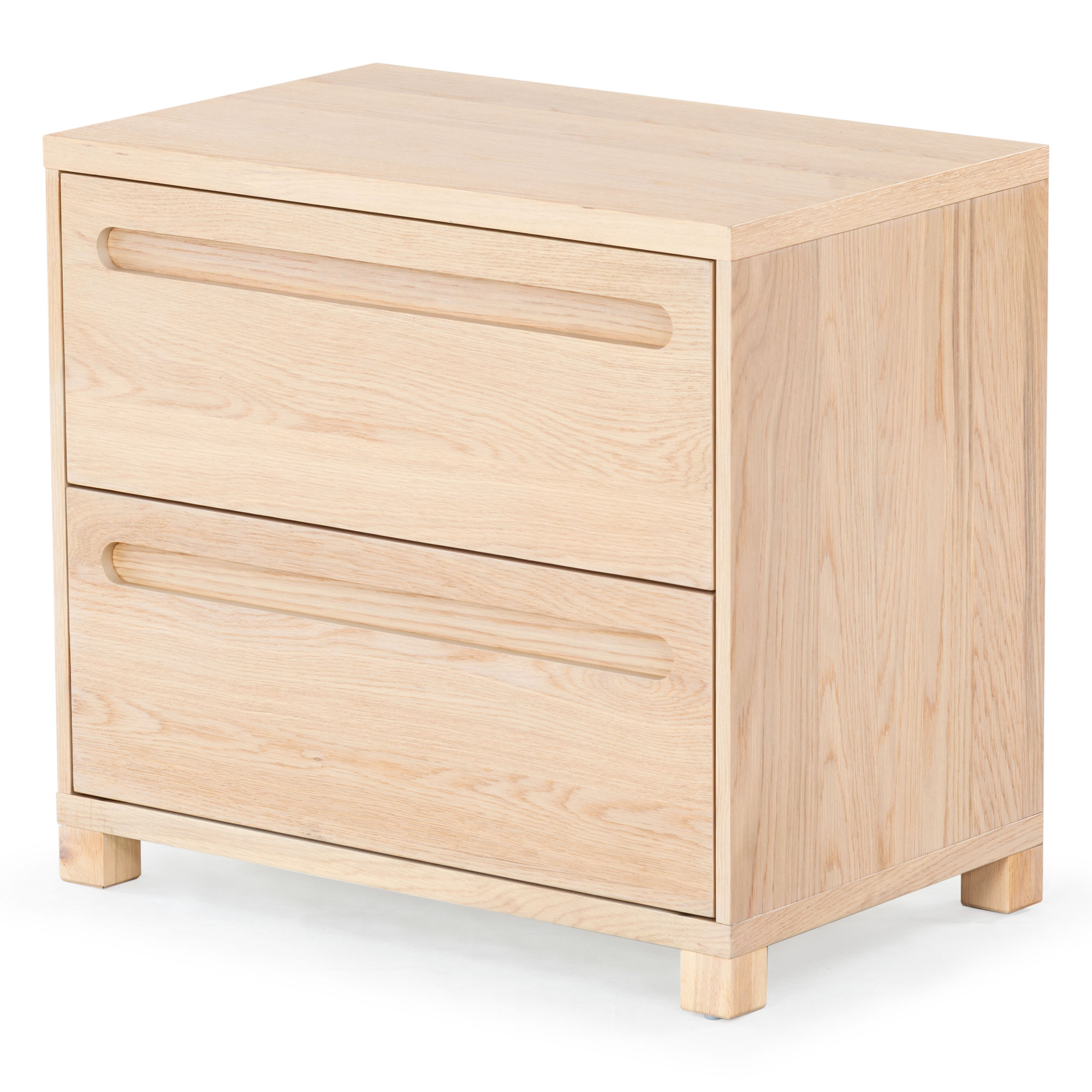 Lesheka 2 Drawer Wood Nightstand, Oak