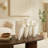 Lark Manor™ Ceramic Floral Inspired 10 Openings Abstract Vase With Linear Grooves-1320558617