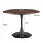 Table tulipe, 106 cm. Rond, le bois naturel offre une atmosphère agréable pour les repas