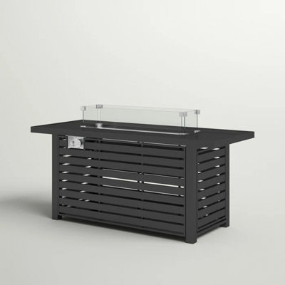 24" Steel Propane Fire Pit Table With Cover