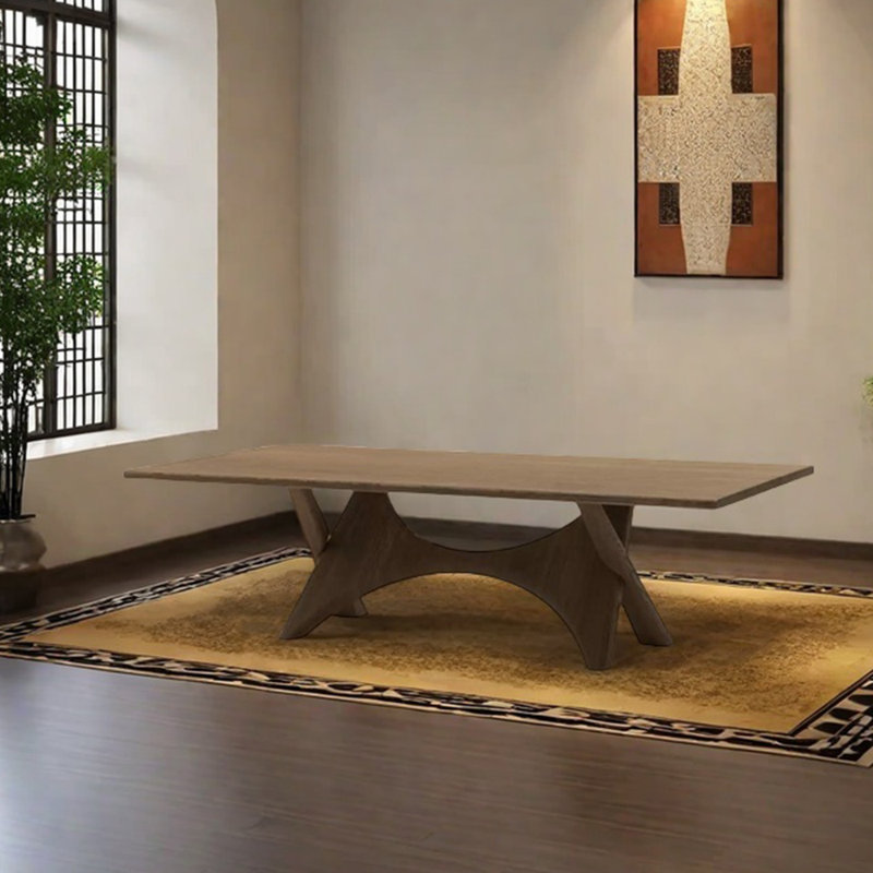 Practical retro dining table, 29.53"H x 86.61"L x 35.43"W