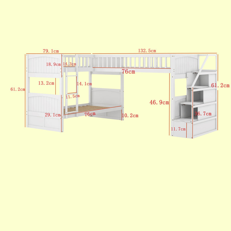 Erleena Kids Bunk Bed, White