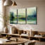 3 panneaux d'art mural, paysage de lac campagne-167993827