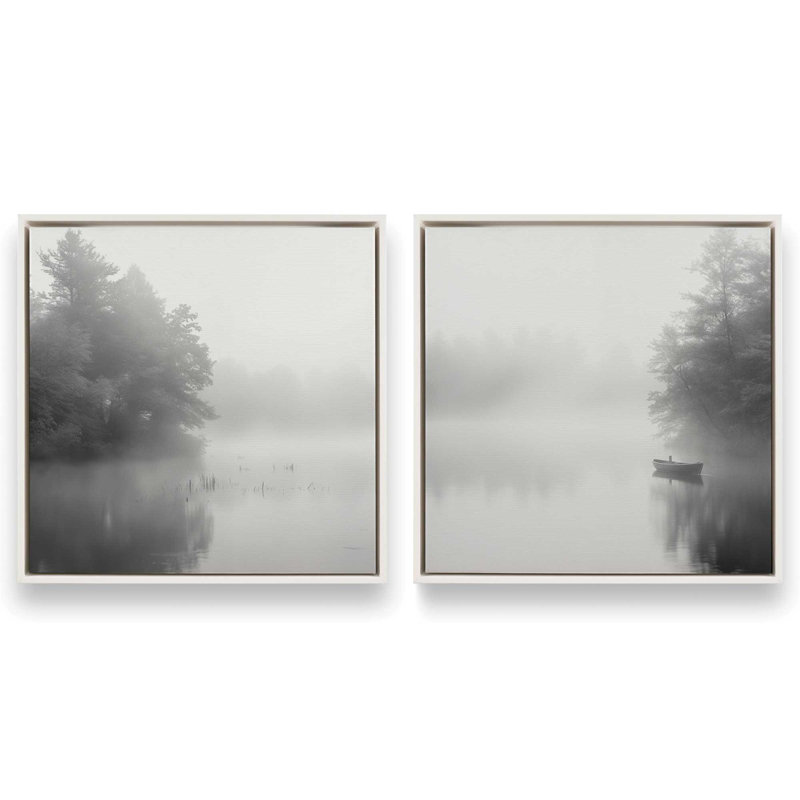 «Misty Solace Enigma», ensemble de 2 impressions sur toile tendue, H 24,75 po x l 49,5 po x P 1,75 po