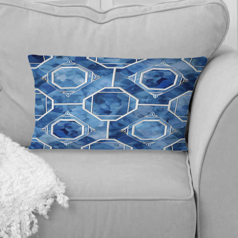 Coussin Blue Octagon Patten III - Modern