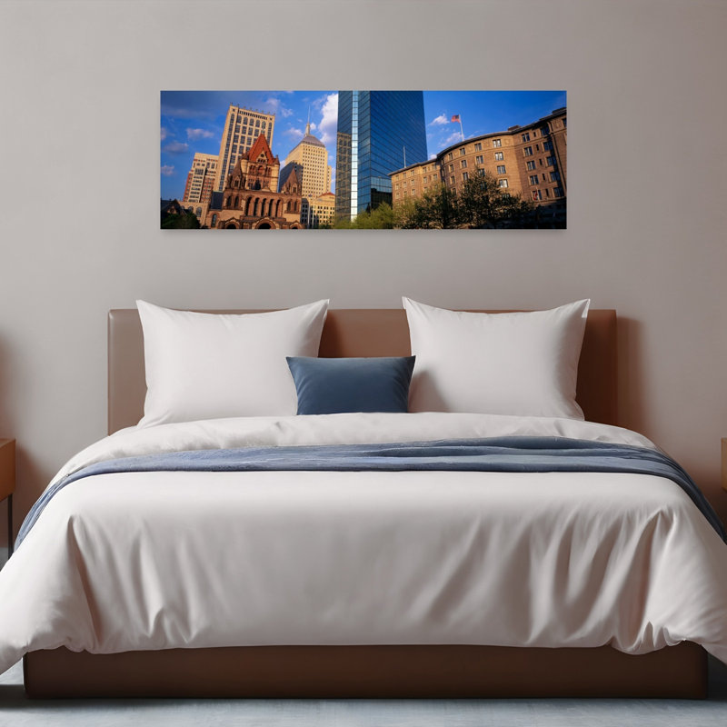 États-Unis, Massachusetts, Boston, Copley Square, art abstrait moderne contemporain, art mural de la ville, H 16 po x l 48 po