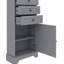 Grande armoire de rangement avec 3 tiroirs et tablettes réglables, panneau de fibres à densité moyenne peint, convenant à la salle de bain, au bureau, à l’intérieur et à l’intérieur-226478885