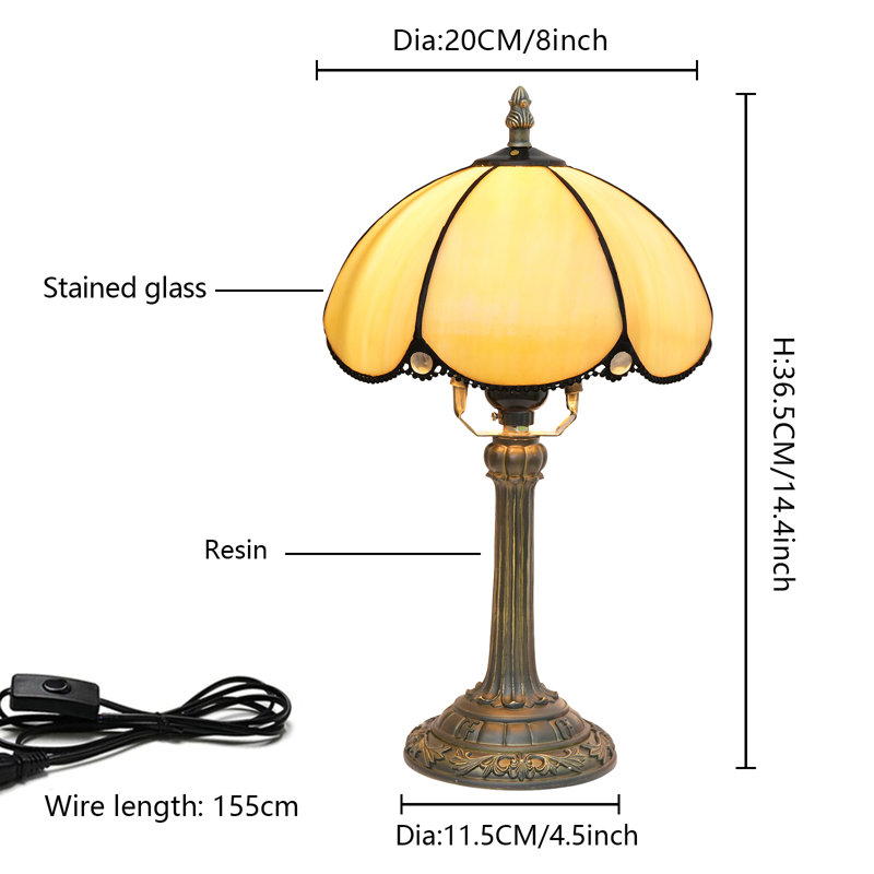 Lampe de table 14 po H Tiffany, Beige