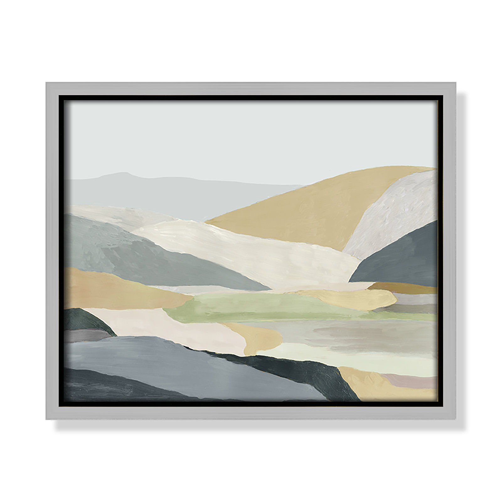 Blair "Warm Hills I" Painting, 9.5" H x 11.5" W x 2" D, Silver Canvas
