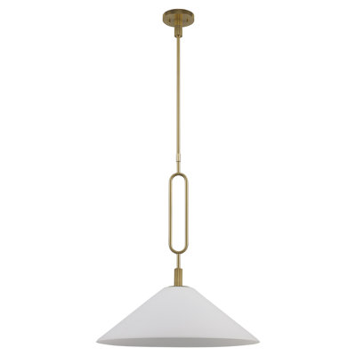 Luminaire suspendu moderne 1 lumière avec verre opale Cartley