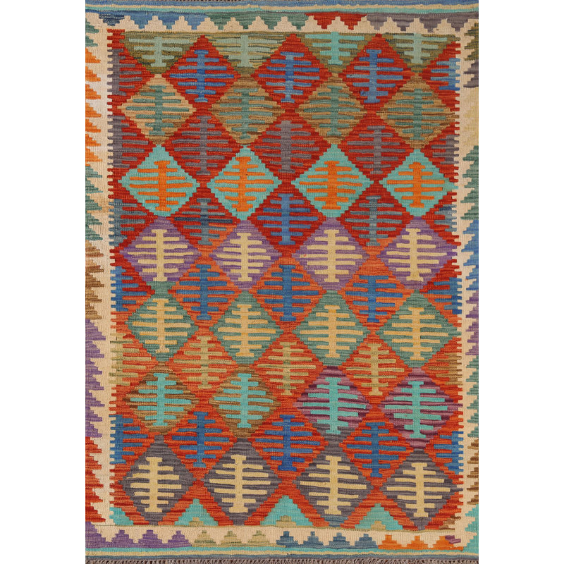 Multicolor Kilim Oriental Accent Rug 4x6