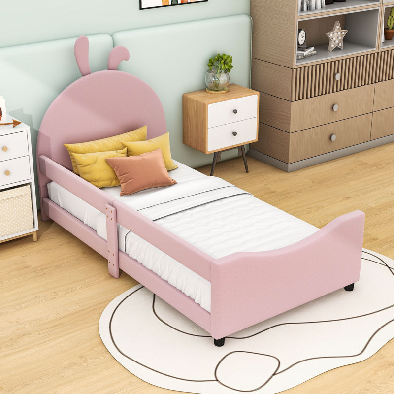 Layleen Upholstered Platform Bed, Pink