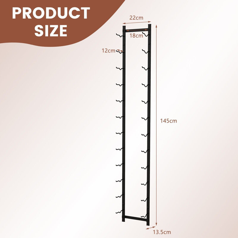 Wall Mounted Wine Bottle Rack Black