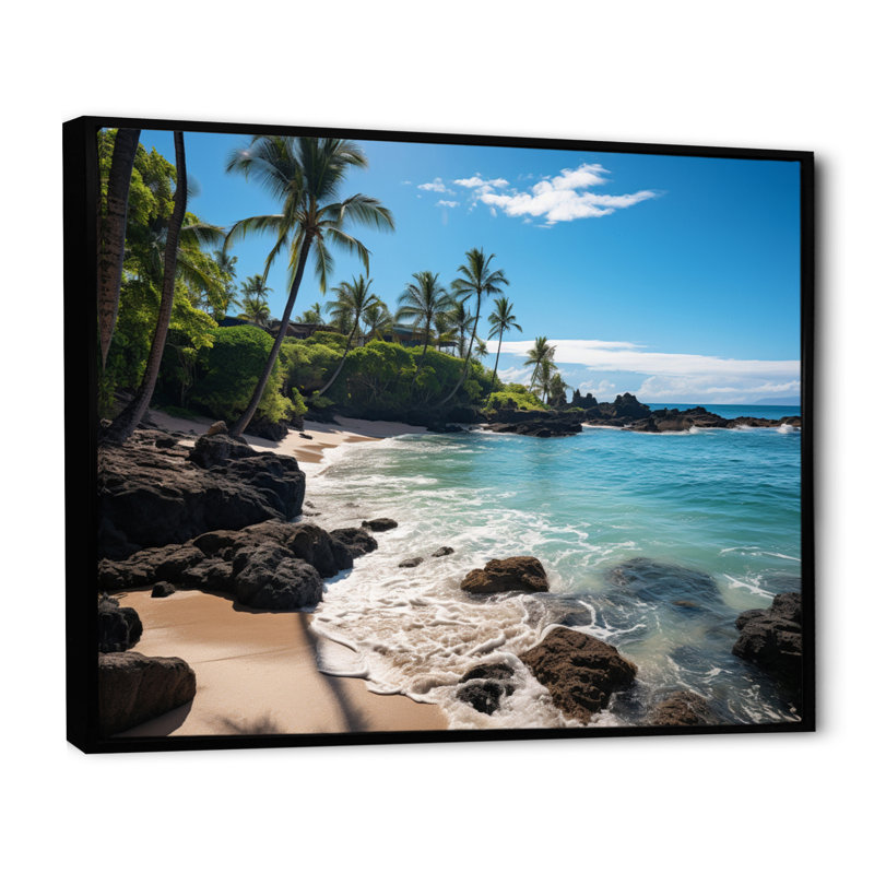 Maui Tropical Dreamscape II - Maui, impression sur toile encadrée, Cadre flottant noir, H 16 po x l 32 po x P 1 po