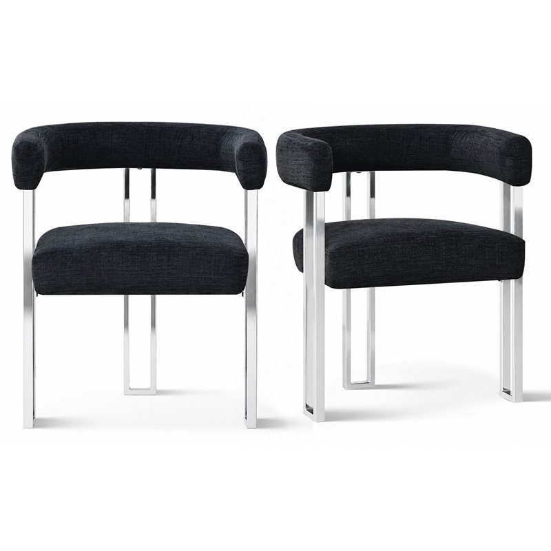 Fauteuil de salle à manger 18 po, Noir