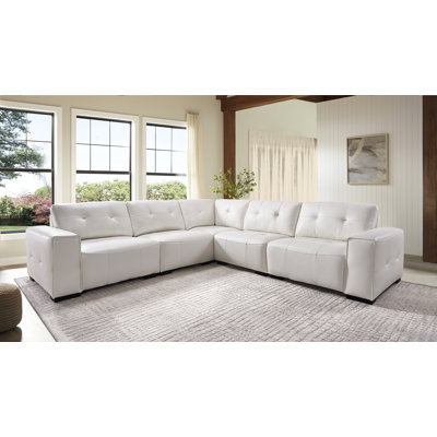Upholstered Leather 5-piece L-sectional