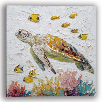 Art mural sur toile Coral Drift Turtle