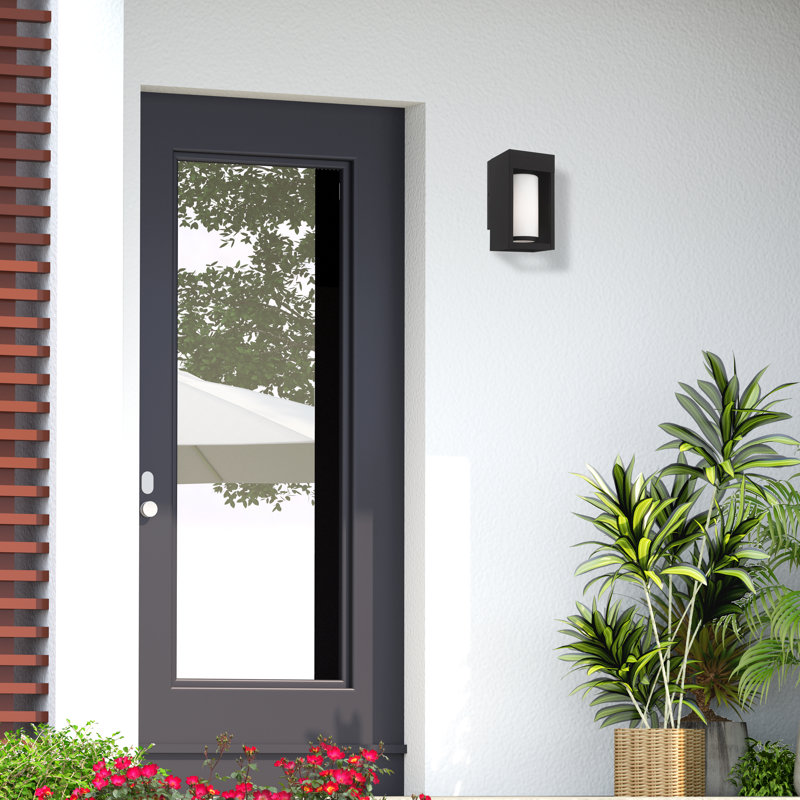 Plafonnier encastré d'extérieur Saramarie, H 9,25 po x l 4,875 po x P 5,25 po, Noir