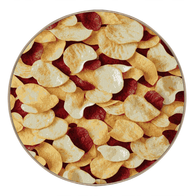  Tapis lavable avec pommes frites, Rond 4 pi