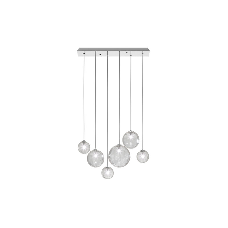 Puppet Suspension L6 Smoky Transparent Matt Black 1 G9 Ul, Crystal Transparent, Glossy Chrome