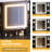 Makeup Vanity Desk with LED Lighted Mirror & Power Outlet & Stool-1222395776