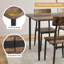 Ensemble table et chaises de salle à manger 3 pièces pour 2 personnes, structure en métal et plateau en MDF, plateau bicolore, brun et noir.-1270706357