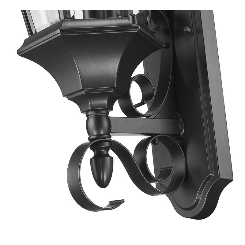 Lanterne murale d'extérieur 3 lumières Prangins, Noir mat