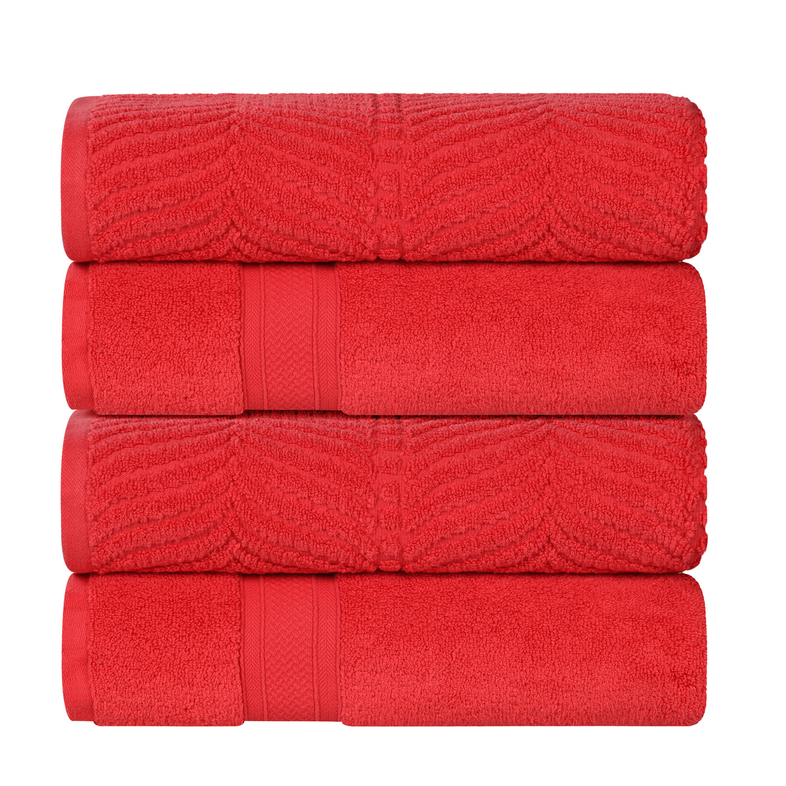 Orelia Cotton Bath Towel, Red