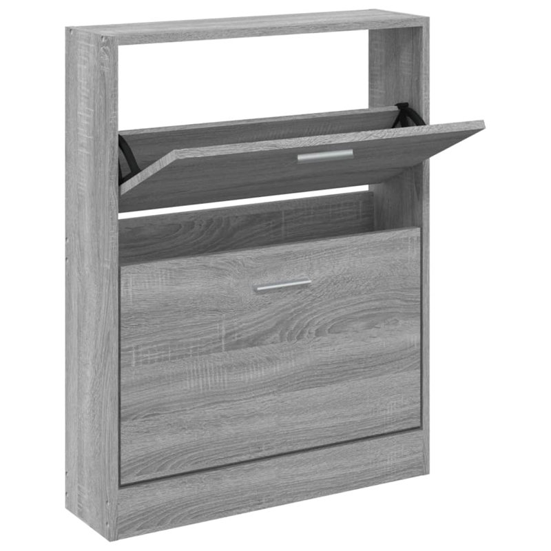 Shoe Cabinet 59x17x81 cm Engineered Wood, Grey