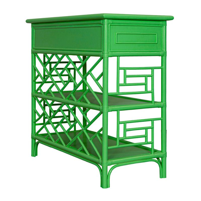 Chippendale End Table, Bright Green