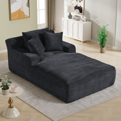 Pouf géant en fausse fourrure de 190 cm (75 pouces), chaise longue surdimensionnée à compression pour intérieur avec coussins