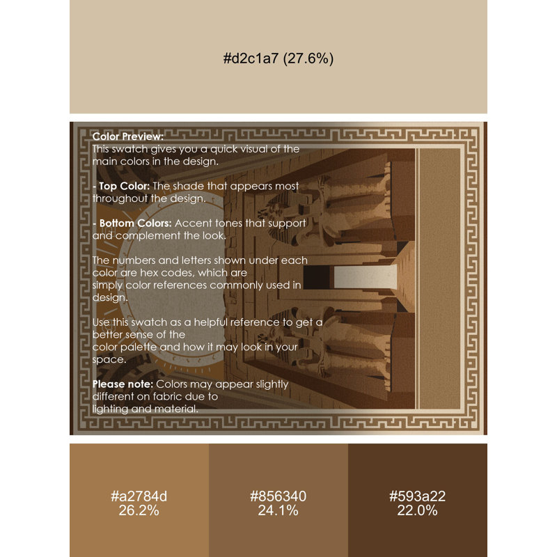 Tapis oriental classique brun et beige délavé à la machine Pandelica Abou Simbel, 5 x 8